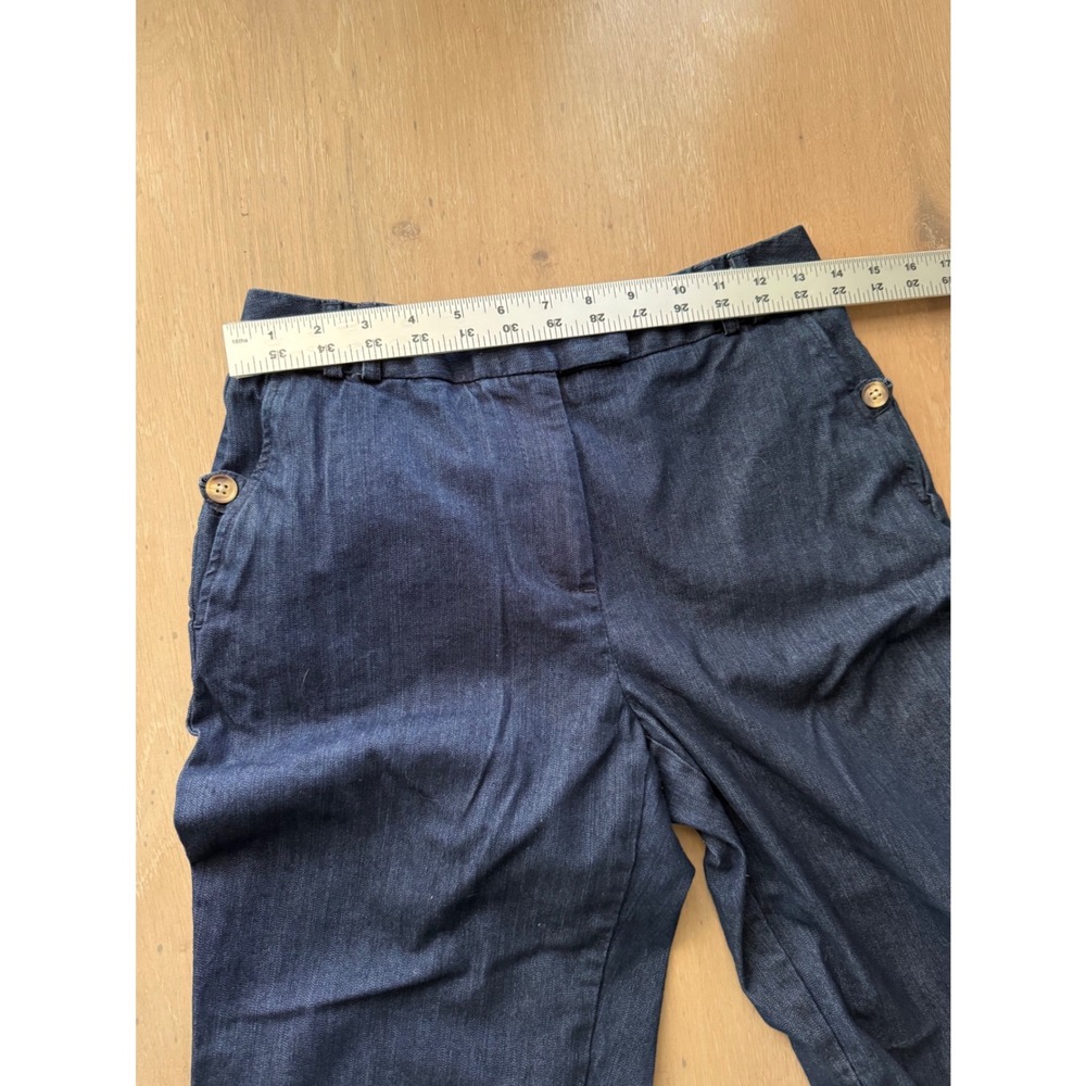 Talbots Womens Size 4 Dark Wash Stretch Denim Straight Leg Trousers Blue Pants - Picture 7 of 8